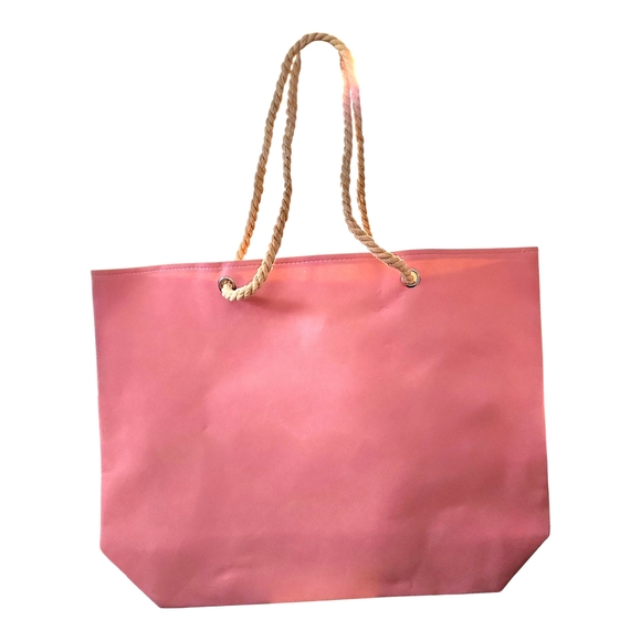 Playful ALFA Pink Beach Tote Bag with 90's Stickers - Picture 2 of 3